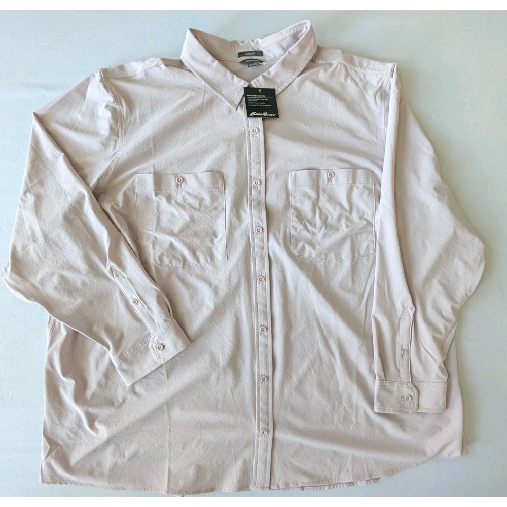 Eddie Bauer Departure 3.0 LS Shirt Women's 3X Pale Lavender Button Front NWT